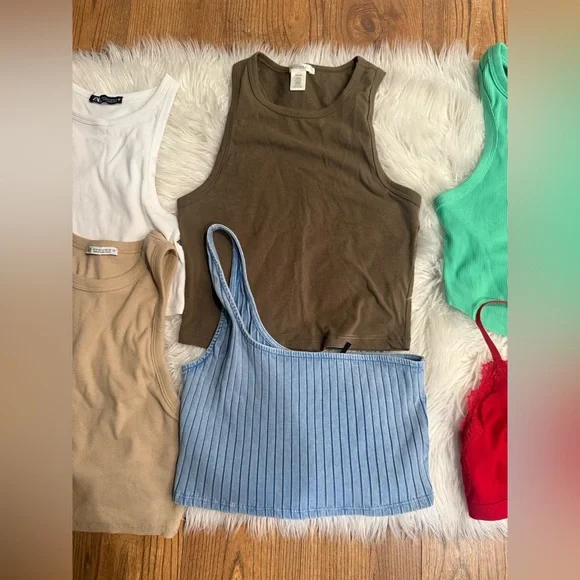 6 Colorful Tank Tops and Bralette bundle (wht tank no longer in bundle) - Picture 4 of 5